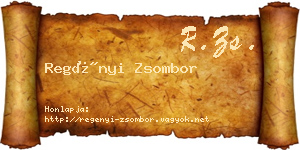 Regényi Zsombor névjegykártya